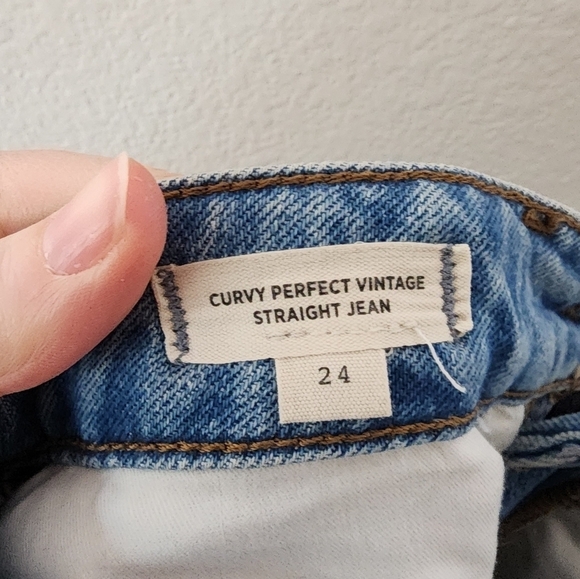 Madewell Danby Wash The Perfect Vintage Straight Distressed Jeans 24 - Picture 5 of 9